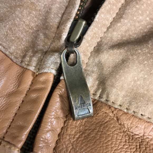 Perry Ellis America Tan Suede/Leather Jacket - Picture 10 of 16